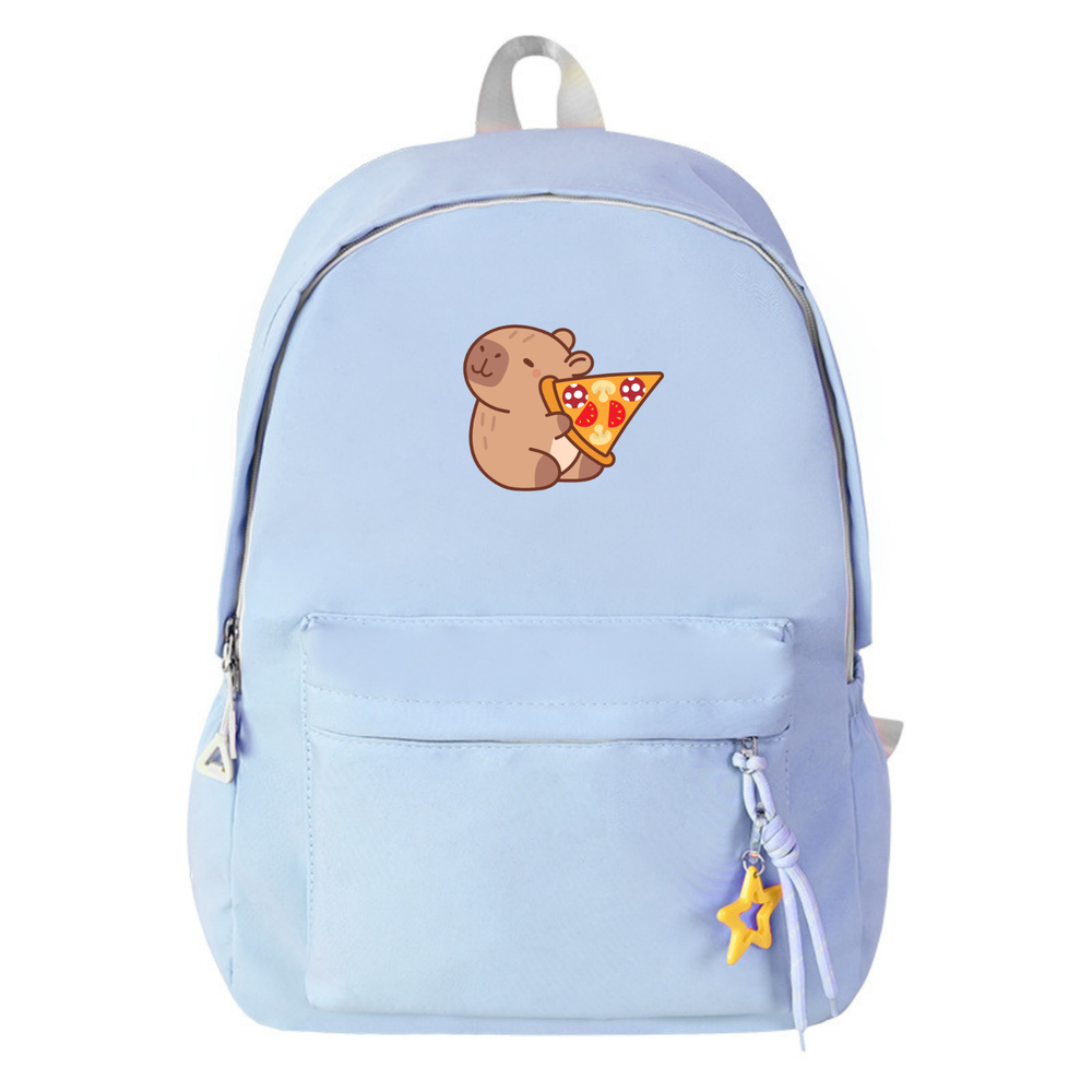 Customizable Capybara Pizza Backpack for Boys - Back to School Book Bag  -image
