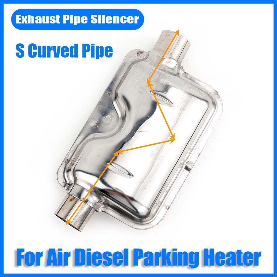 24mm S-Curved Stainless Steel Muffler Silencer for Diesel Heater Exhaust Pipe