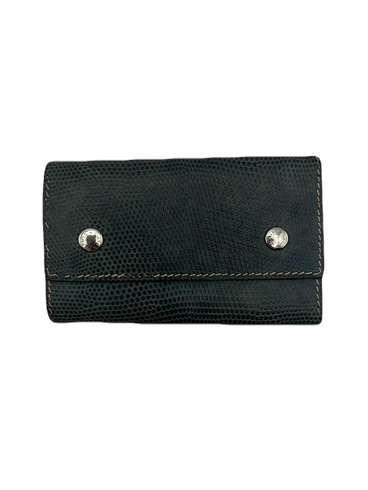 HERMÈS Blue Leather Key Wallet with 6 Hooks Pre-Owned E1206-1