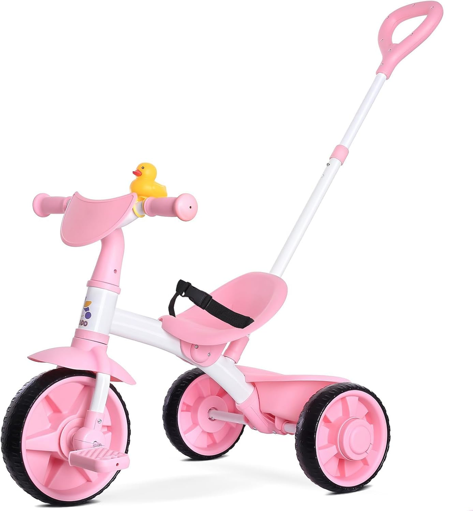2 in 1 Kids Tricycles Age 18 Month to 3 Years, EVA Wheels, Gift Toddler Tricycle