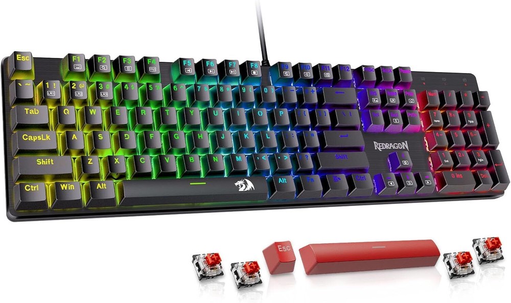 Redragon Mechanical Gaming Keyboard with 11 Backlit Modes and Wired Design