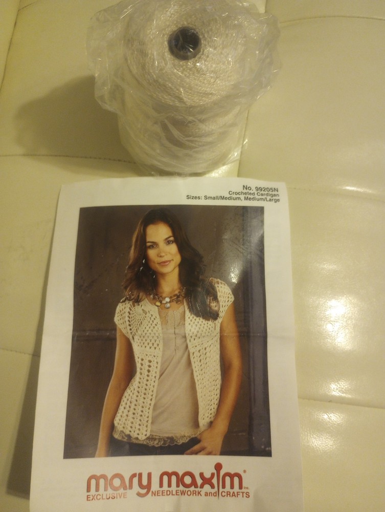 Mary Maxim Crochet Cardigan Kit 99205N New Easy DIY Project