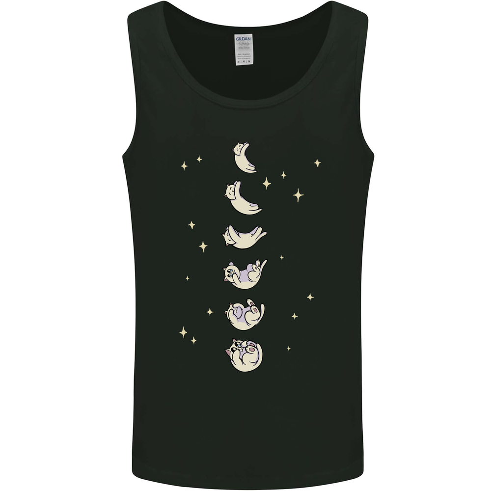 Cat Moon Cycles Phases Full Supermoon Mens Vest Tank Top