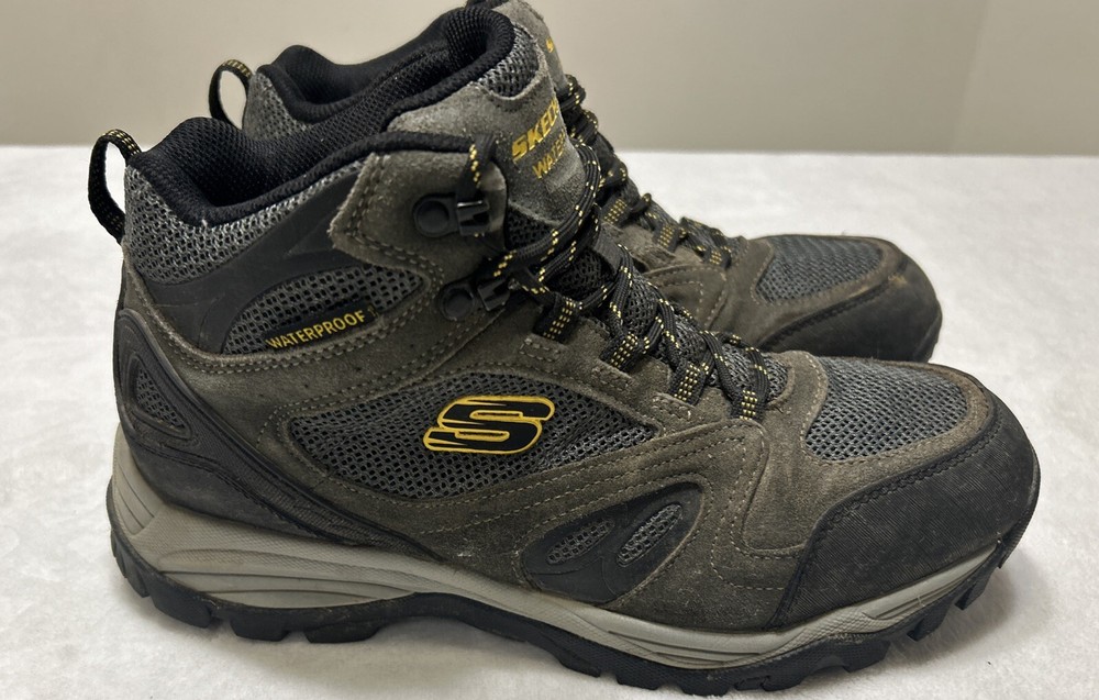 Skechers Men's Boots Size 8.5 Gray Relaxed Fit Rolton Elero Hiking Waterproof