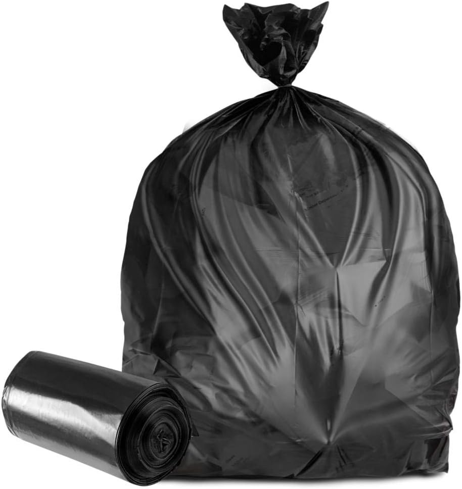 55-60 Gallon Trash Bags │ 22 Microns │ Black High Density Garbage Can Liners │ 3