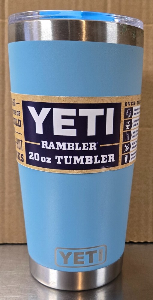 YETI Rambler 20oz Vacuum Insulated Aqua Blue Tumbler Stainless Steel New