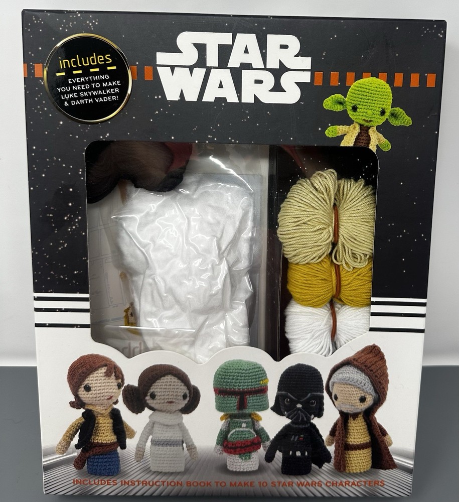 Star Wars Crochet Kit Make 10 Finger Puppets Including Luke Skywalker & Darth Vader  