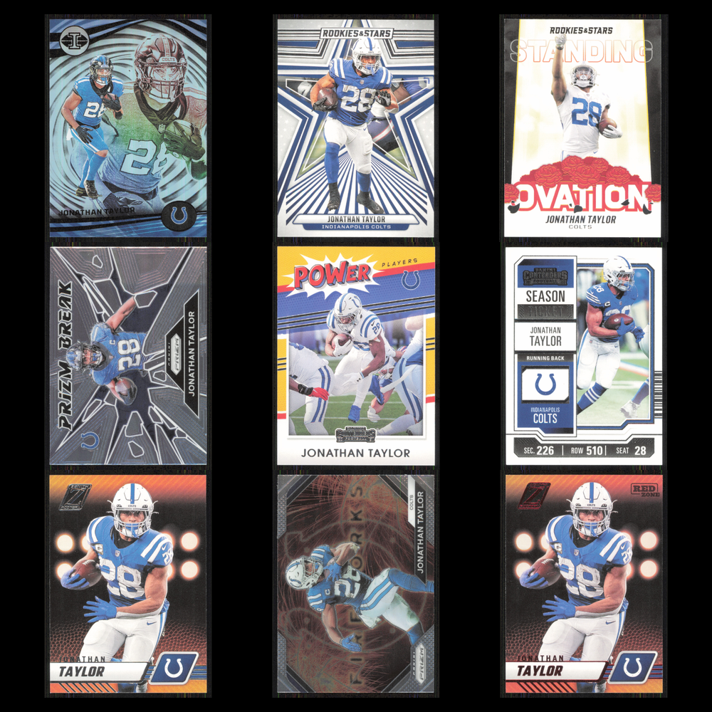 Jonathan Taylor Lot 9 Football Cards 2023 Panini Illusions Indianapolis Colts NM