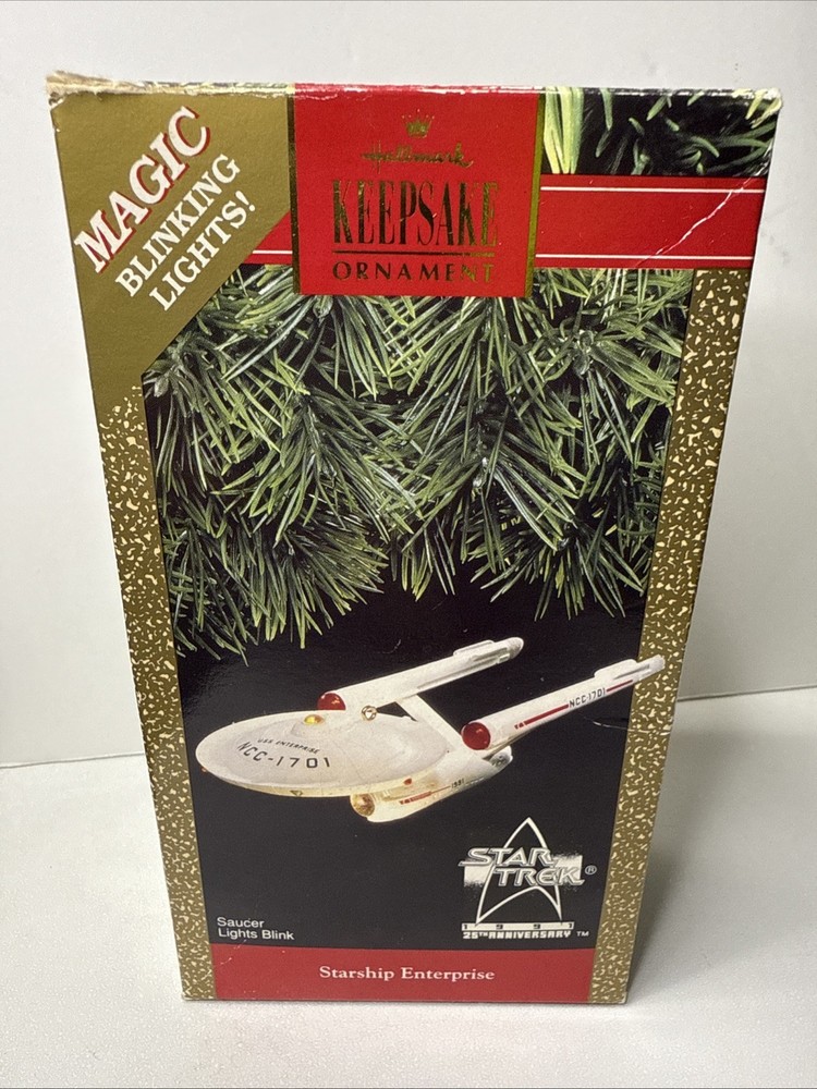 Hallmark Keepsake Star Trek Starship Enterprise Light-Up Christmas Ornament 1991