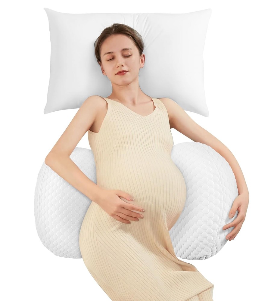 Cooling Pregnancy Pillow for Sleeping – Detachable Adjustable Double-Sided Support