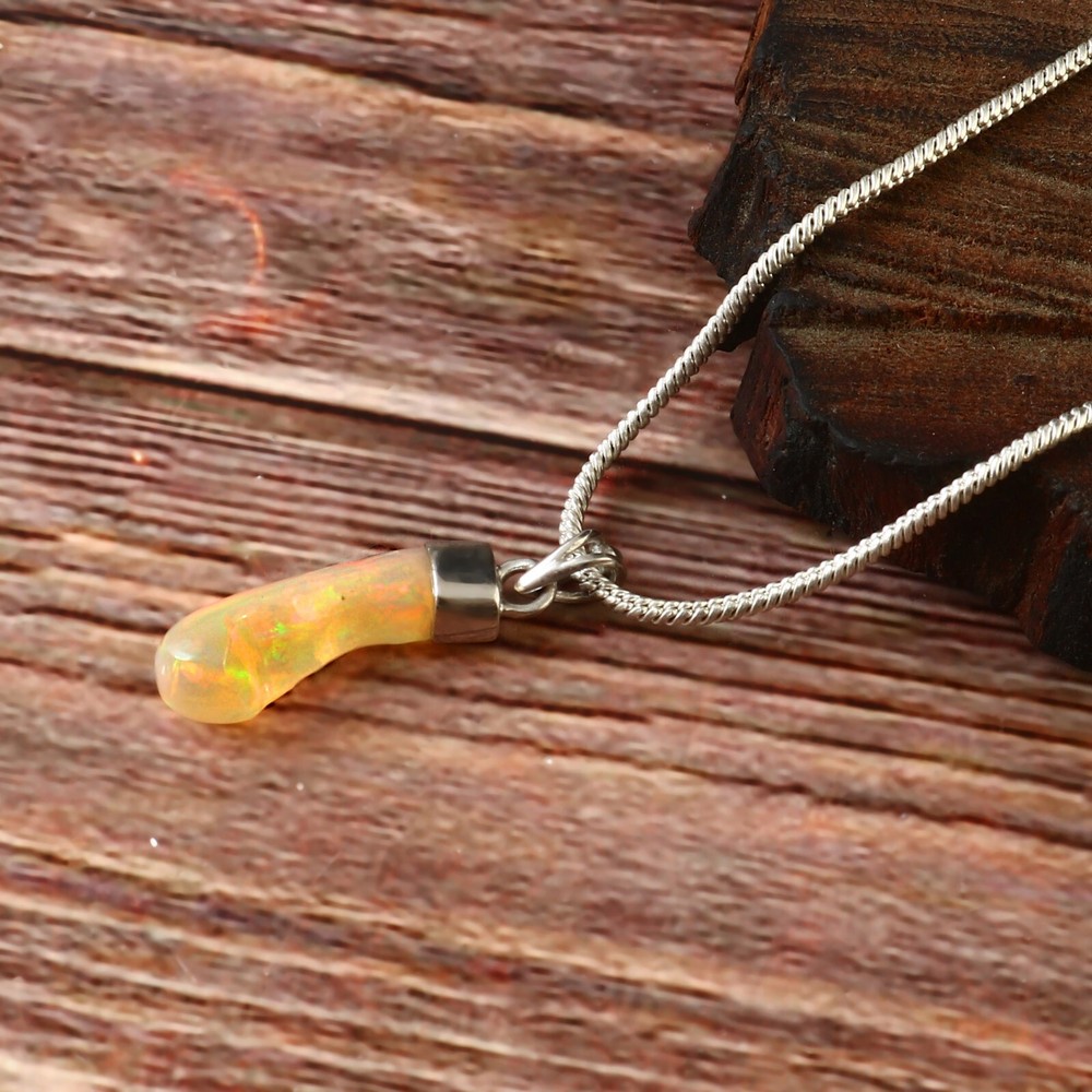 925 Sterling Silver Opal Triplet Pendant Gemstone Fire opal Pendant Jewelry 213