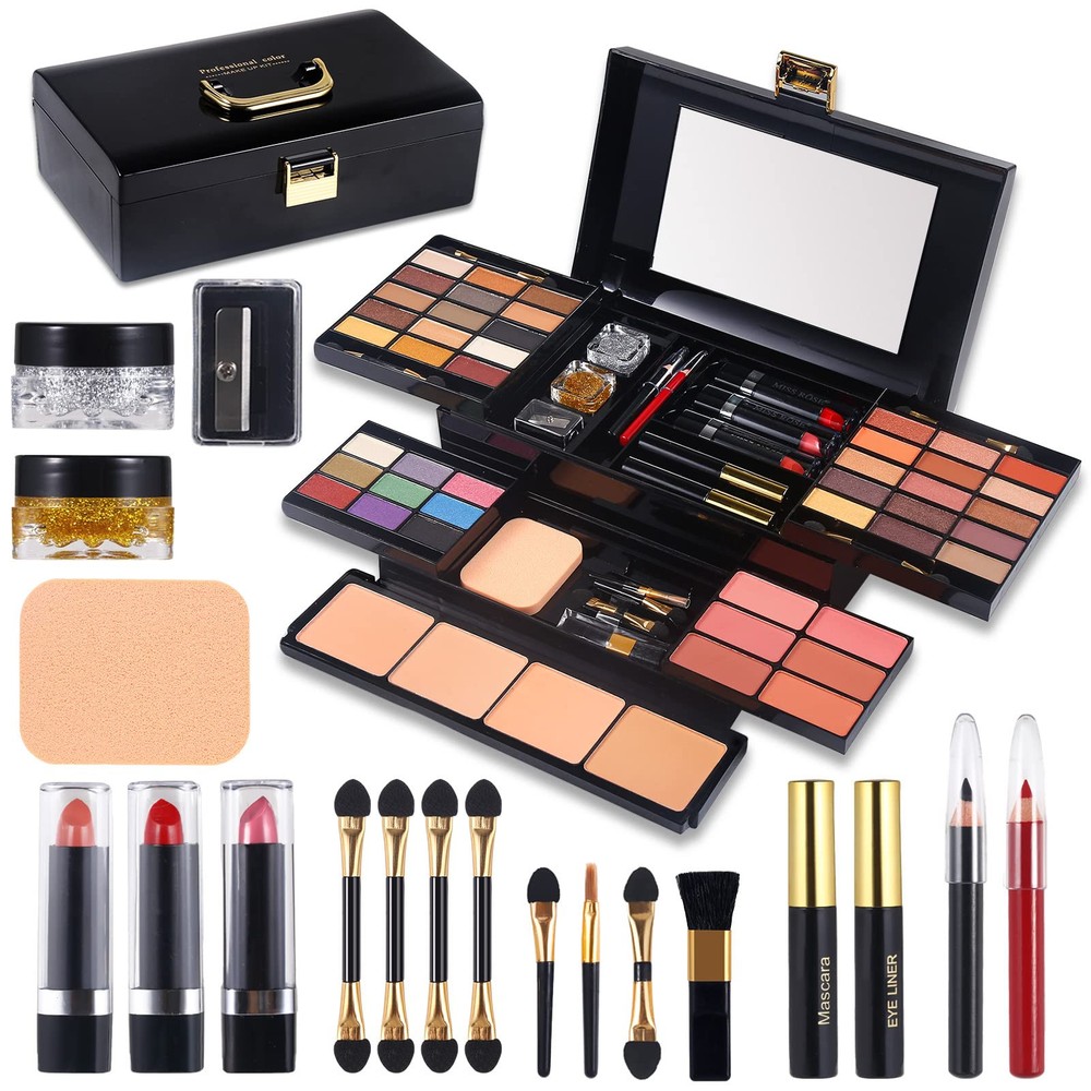 Professional Makeup Kit for Women Full Kit with Mirror 58 Colors All in Make ...