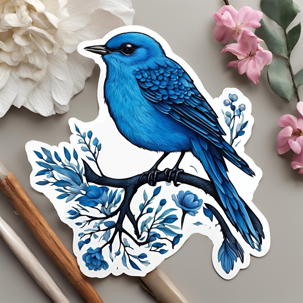3x3” Bluebell Bird Cute Robin AMAZING STICKER!