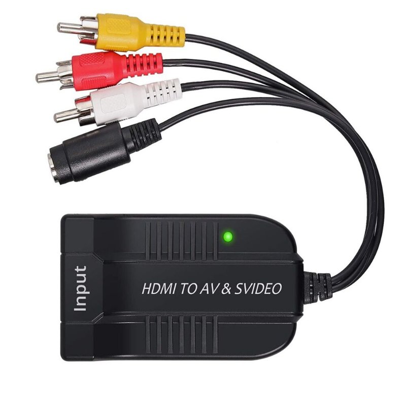 Male AV CVBS HDMI to AV+S-Video Converter HDMI Adapter 1080P with Micro Cable US