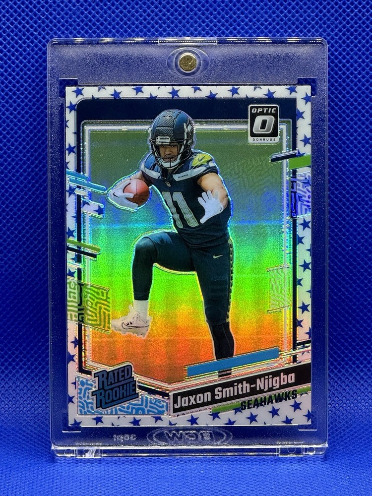 Jaxon Smith-Njigba RARE ROOKIE RC ORANGE DISCO REFRACTOR SSP  SEAHAWKS MINT!
