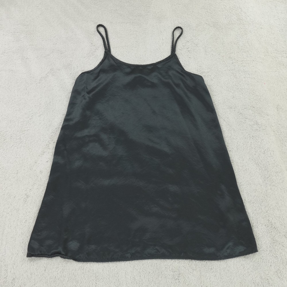 PJ Harlow Nightgown Womens Large Black Satin Rowen Slip Dress