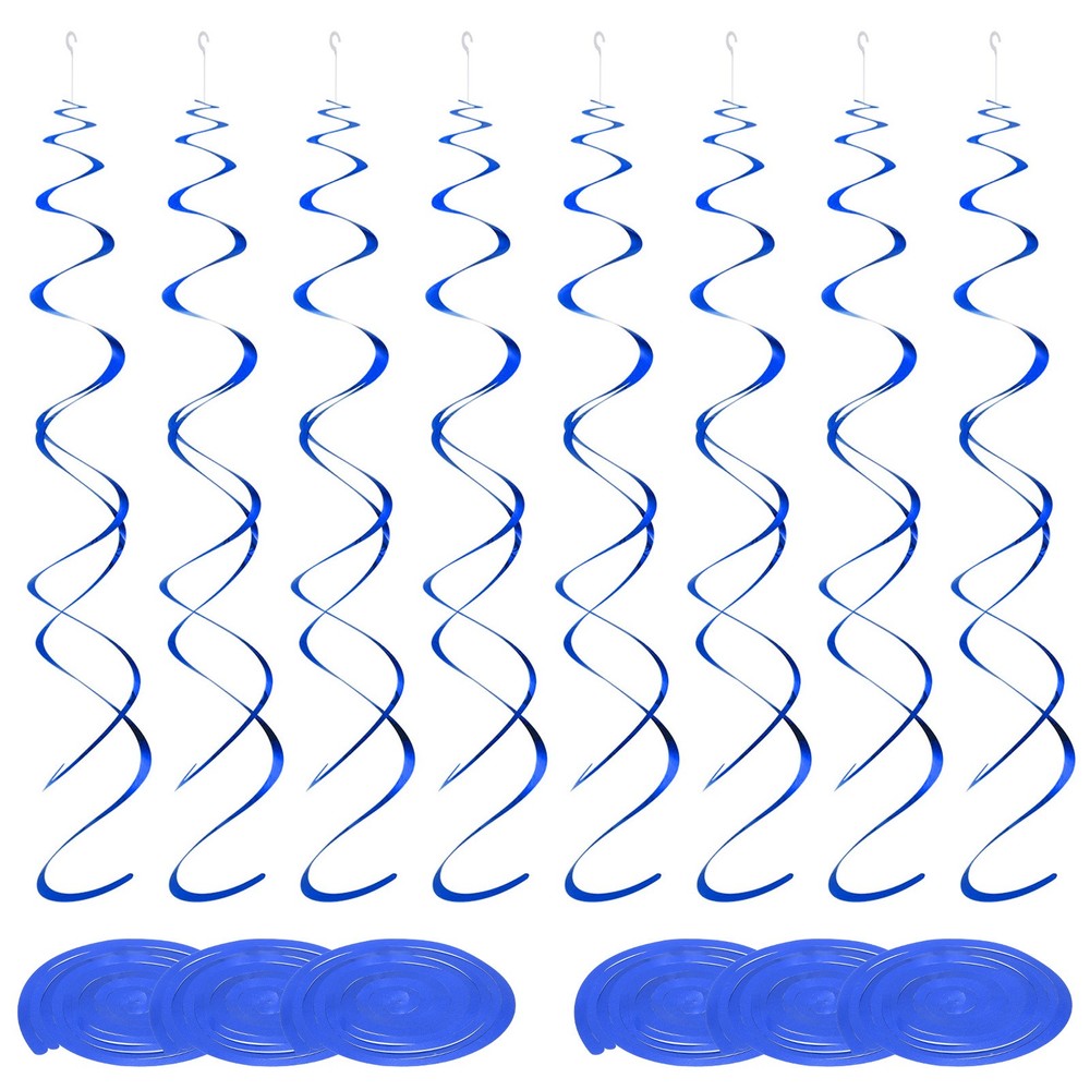 42pcs Blue Hanging Swirls Decorations Ceiling Decoration Twin Tails Party Swirls