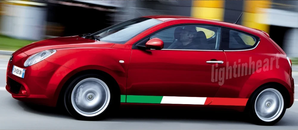 Tricolor Italian Flag Alfa Romeo Mito Racing Sport Decal Sticker  