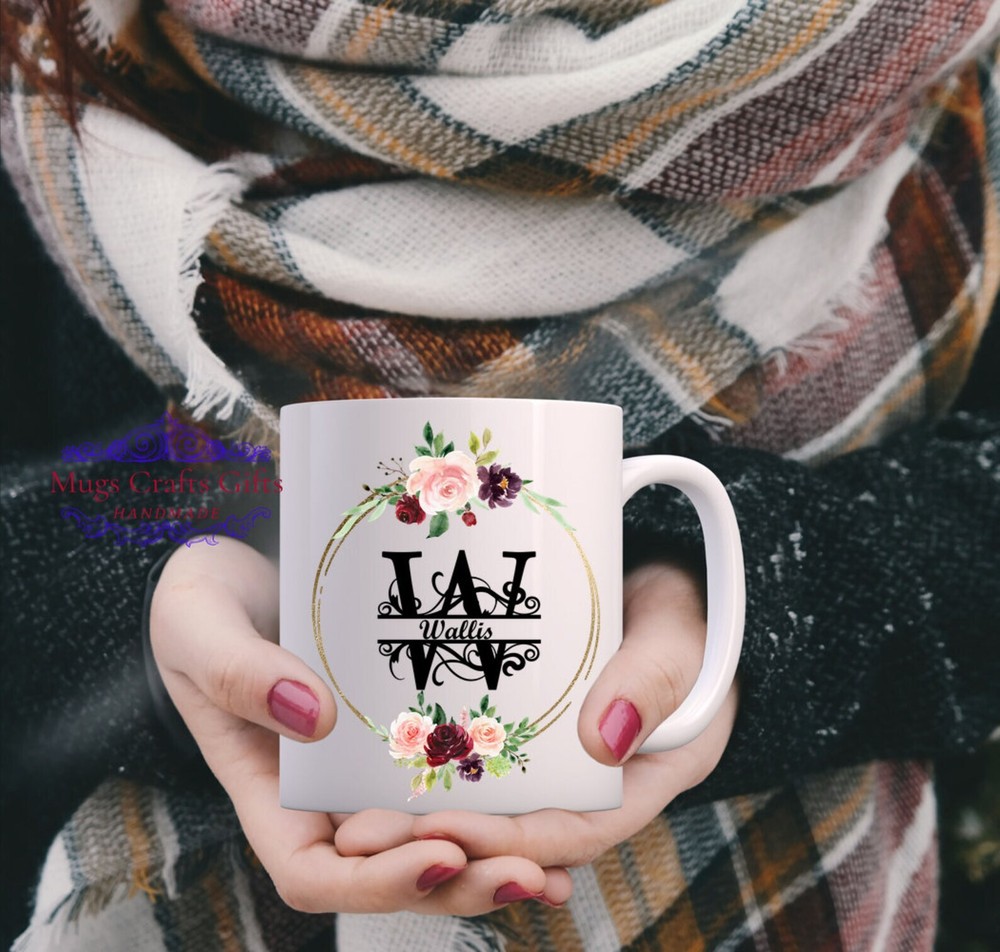 Personalized Initial Mug W Initial Gift Personalized Tea Coffee Gift For Her