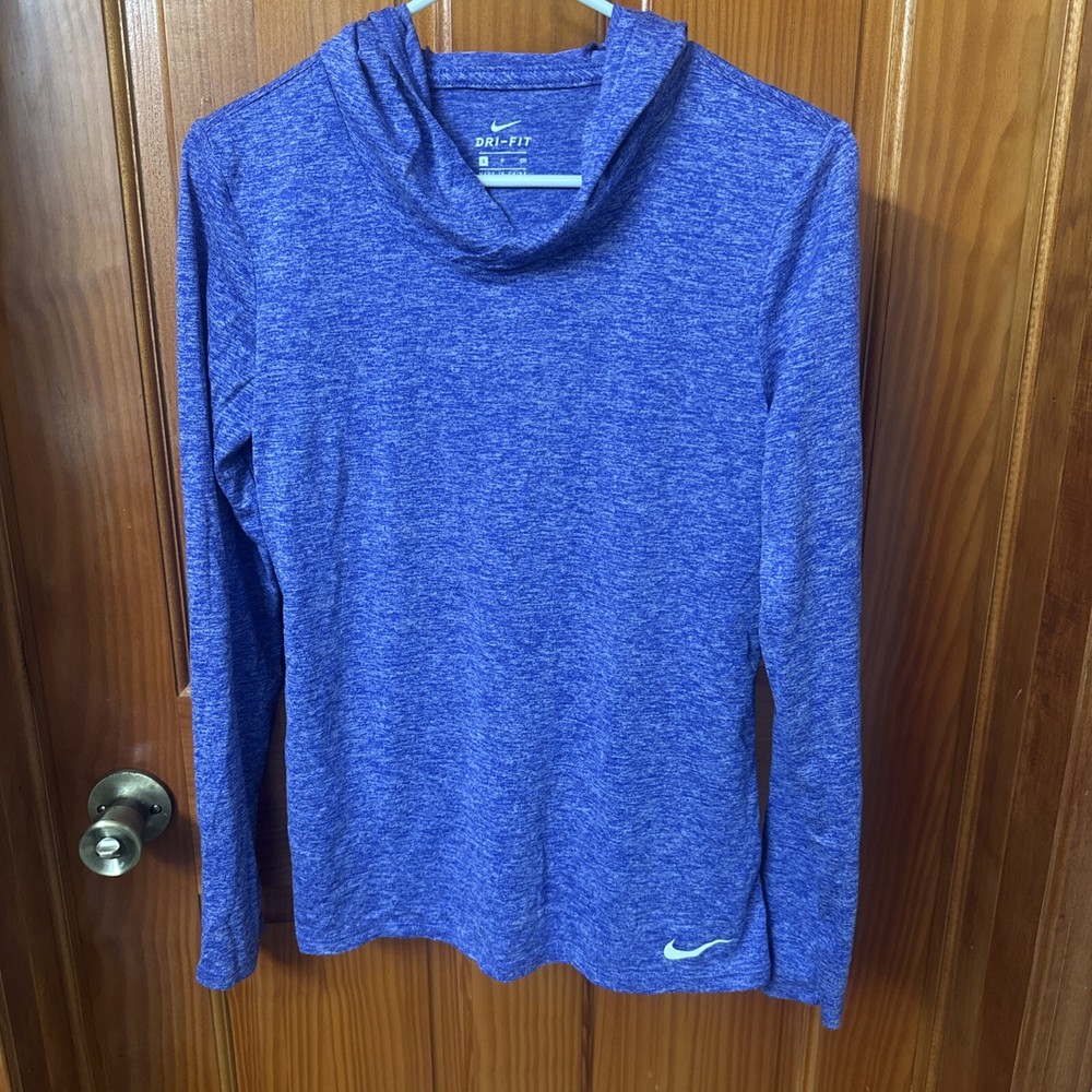 Nike Womens Dri-FIt Training Hooded Long Sleeve Lightweight Heathered Purple S