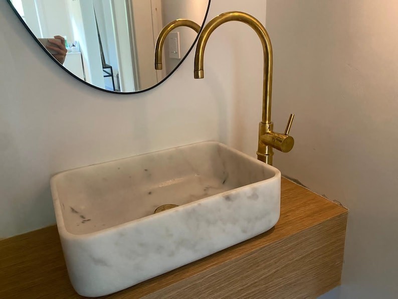 Unlacquered Brass hot and Cold Water Faucet, Kitchen Faucet Mixer, Sink Faucet r