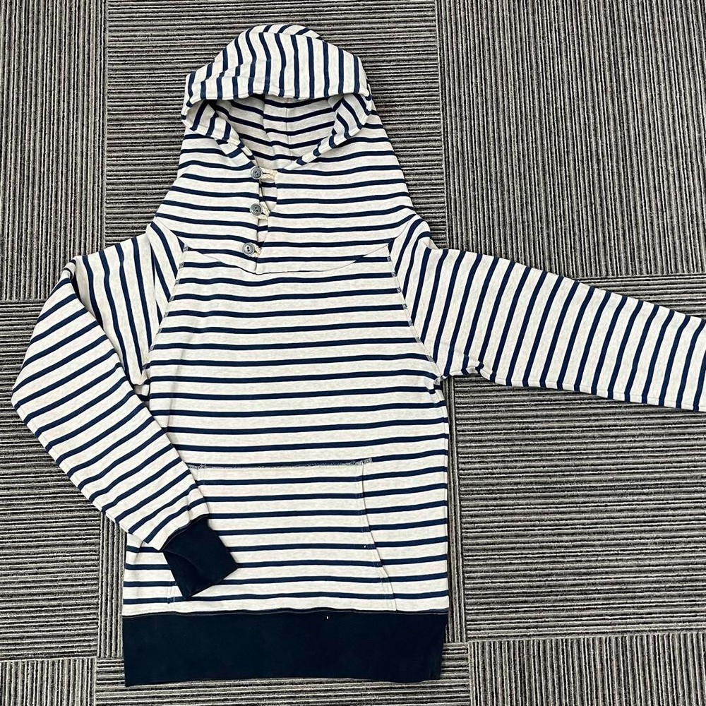 Kapital Parka Hoodie Sweatshirt Border Cotton Navy Gray Men Size 2 Used