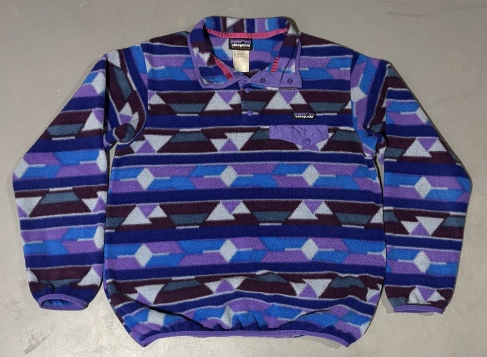Vintage Patagonia Synchilla Snap T Fleece Guatemalan Tango Aztec Women’s Size M