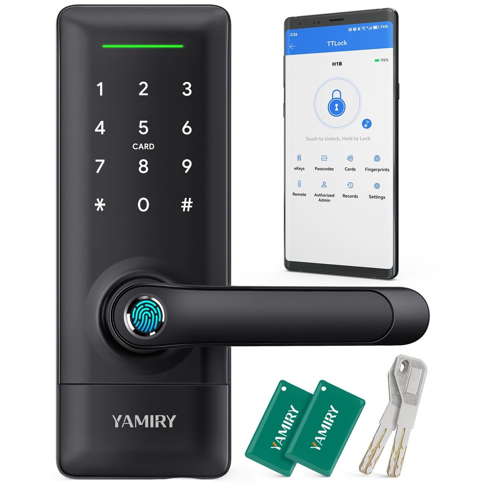 Smart Biometric Fingerprint Door Lock with Keyless Entry & App Control – 6 Access Methods