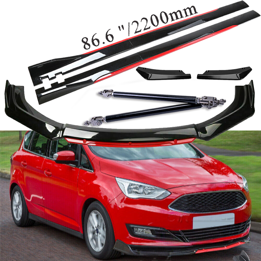 For Ford C-Max 13-18 Front Bumper Lip Spoiler Splitter Side Skirt Body