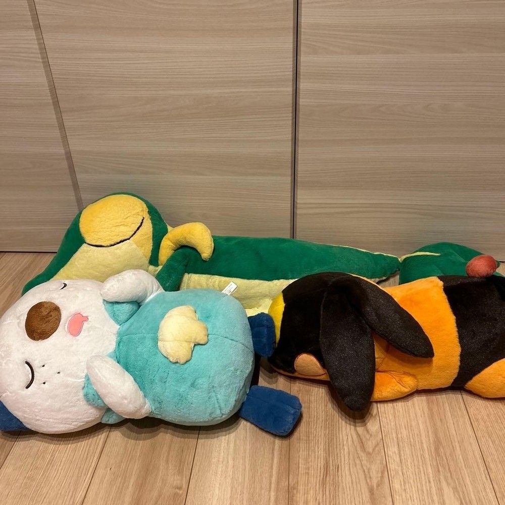 Pokemon Center Snivy Oshawott Tepig Sleeping Big Plush Set Happy New Year-image
