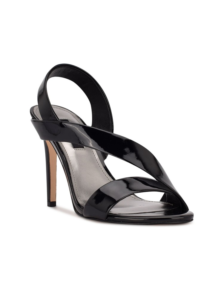 NICOLE WILLIAMS ENGLISH X BAR III Womens Black Itzel Open Heeled Sandal 5.5 M