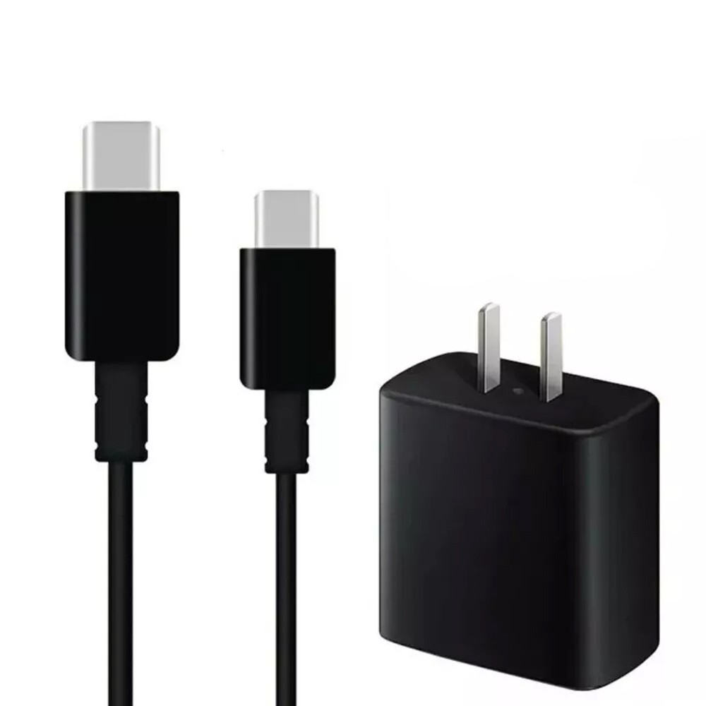 45W Fast USB-C Wall Charger with 2M Cable for Samsung Galaxy Black