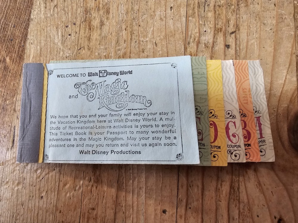 1974 Walt Disney World Junior ticket coupon book booklet original Disney 1970's-image