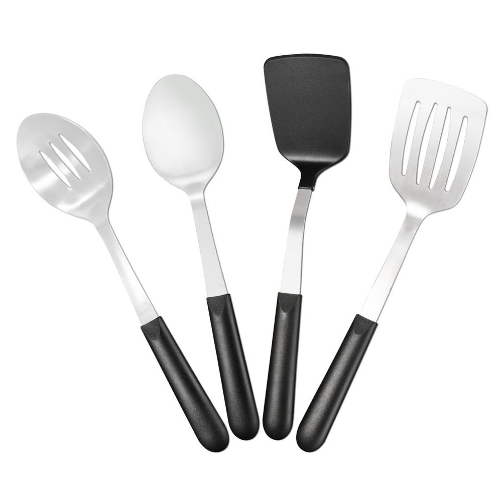 Stainless Steel Cooking Utensils Set, 4-piece Kitchen Utensil Set with PP Han...