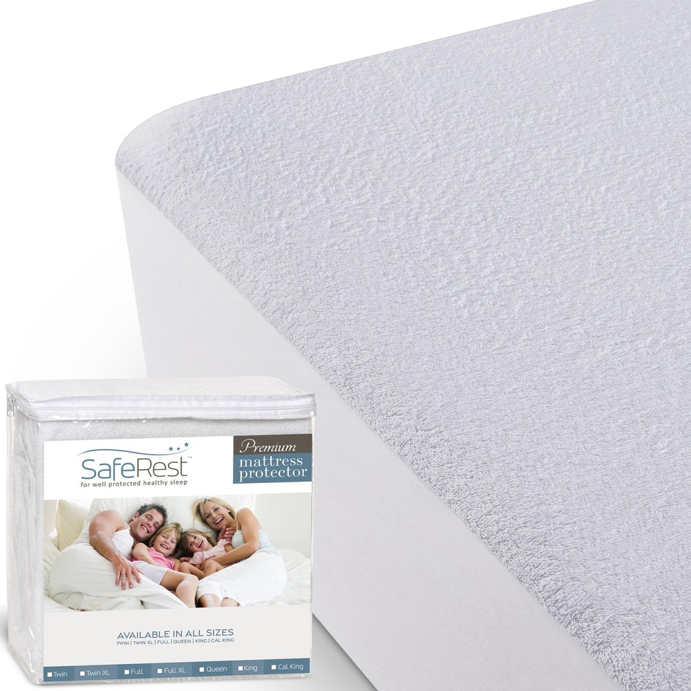 SafeRest 100% Waterproof California King Size Mattress Protector - Fitted wit...