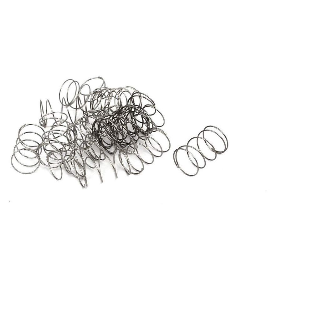 XJSXZC 20-Pack 304 Stainless Steel Compression Springs 0.4mmx10mmx15mm Silver Tone