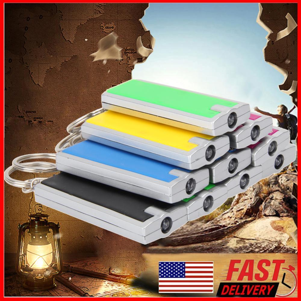 10X Mini LED Torch Keychain Camping Flashlight Ring Lamp