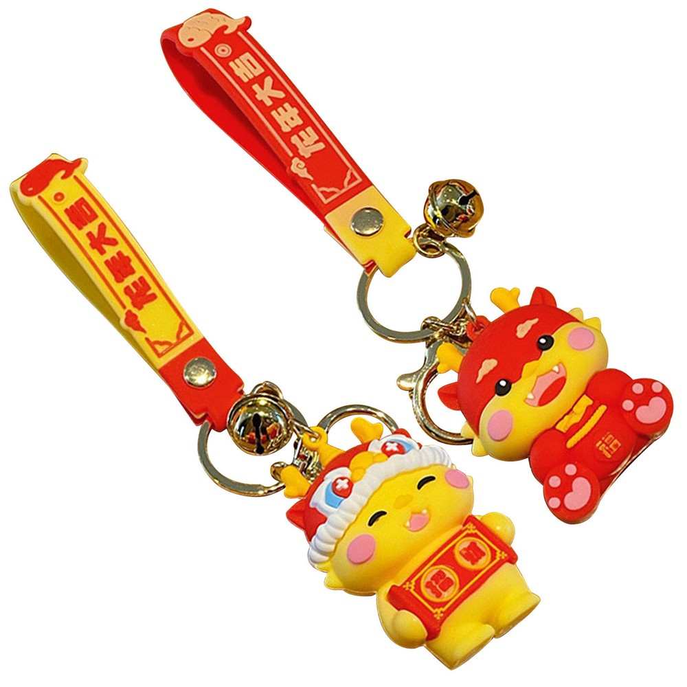 Chinese Dragon Keychain Zodiac Dragon Statue Figurine Keyring Pendant Gift