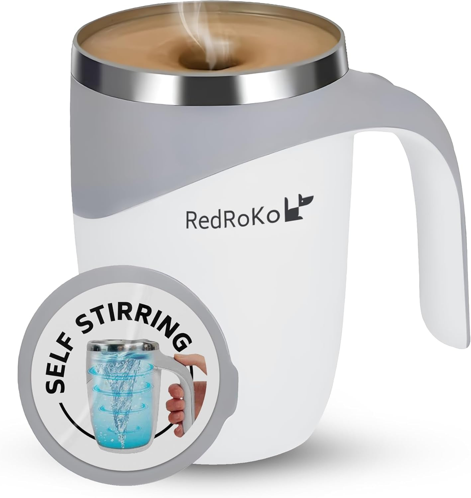 Automatic Self-Stirring Mug with Lid - Insulated Travel Cup for Beverages