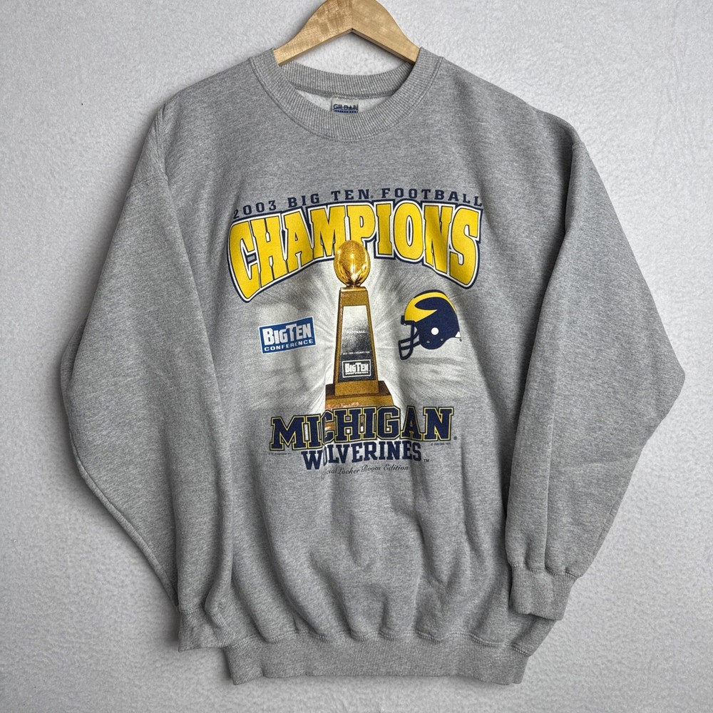 Vintage Gildan 2003 Big Ten Michigan Wolverines Crewneck Sweatshirt Size Large