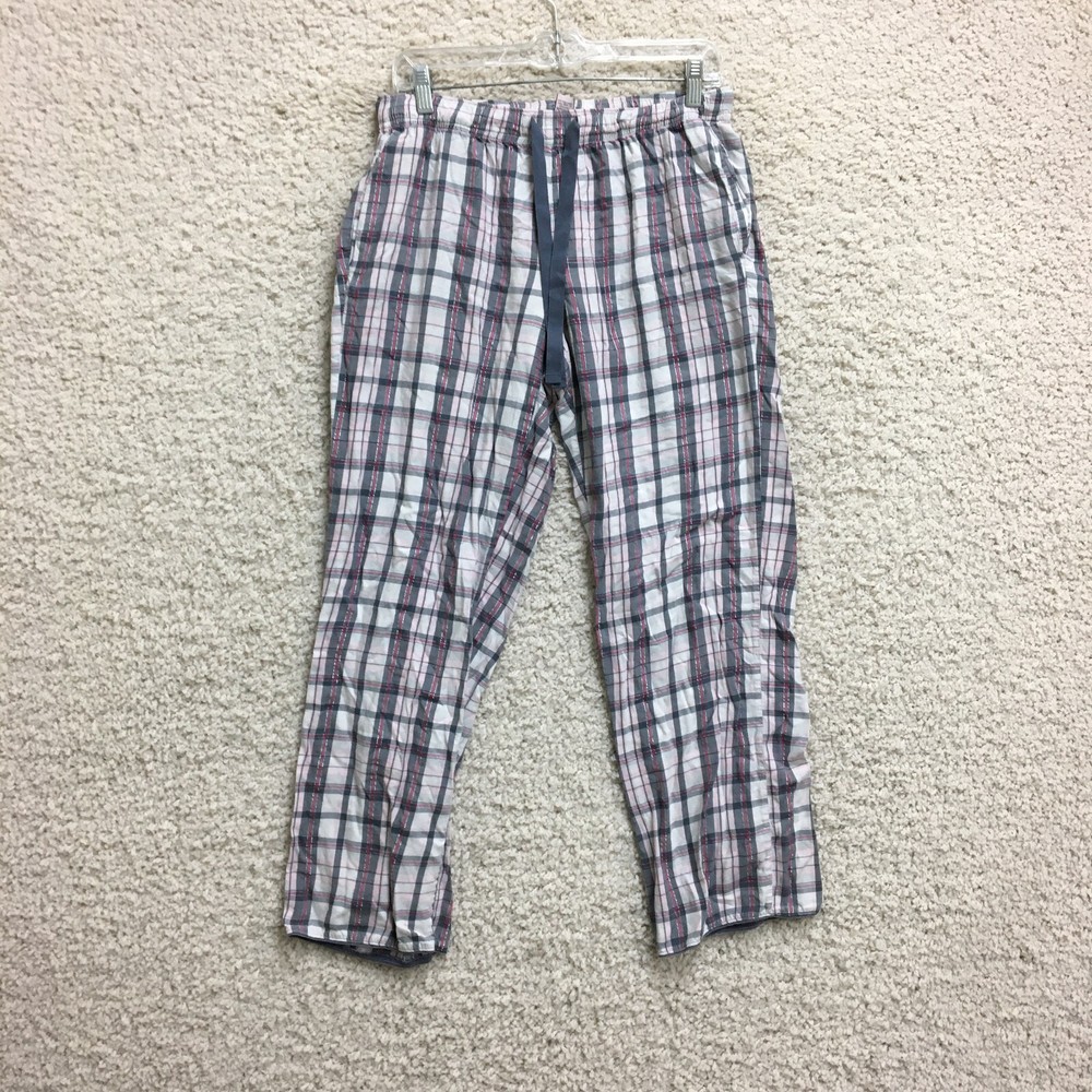 Victorias Secret Pajama Pants Small Adult Pink Plaid Sleepwear Lounge Womens S
