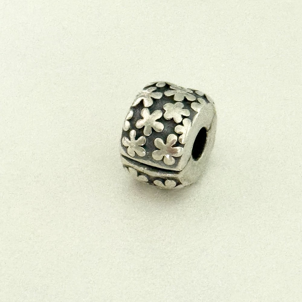 Pandora 925 Sterling Silver Flowers Floral Clip Bead Charm