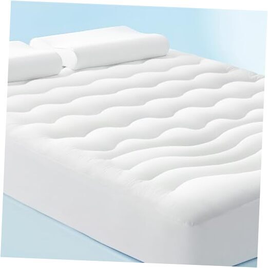 Breescape Cooling Mattress Pad Queen Size - Soft & Fluffy Mattress Topper