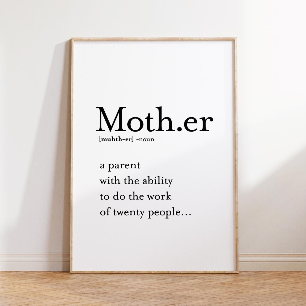 Funny Mother Definition Print Mothers Printable Wall Art Poster Cute Quotes