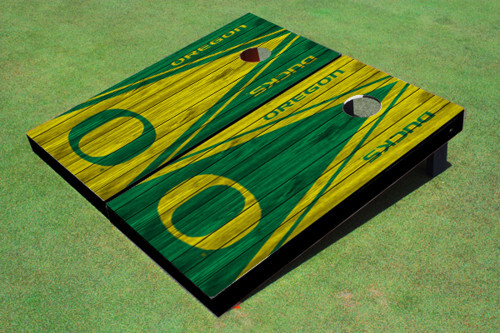 University of Oregon Alternating Wood Look Triangle Cornhole Boards