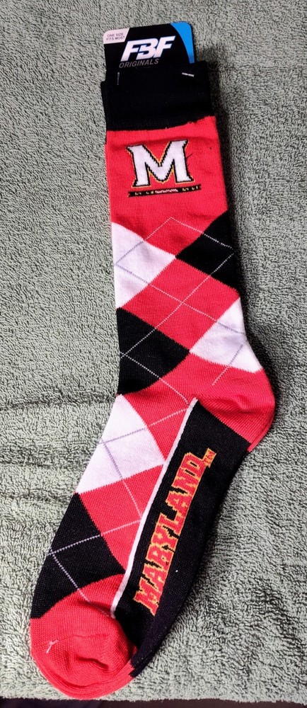 Maryland Terrapins Argyle Unisex NCAA Socks One Size Fits Most FBF