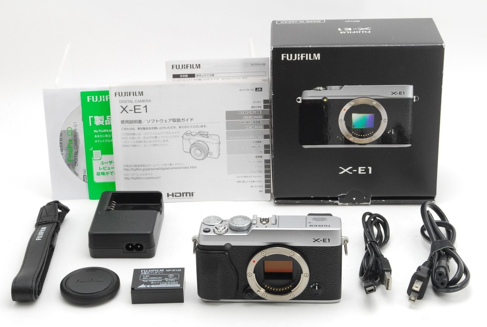 [Mint] FUJIFILM X-E1 16.3MP Body Silver Digital Camera in Box From Japan