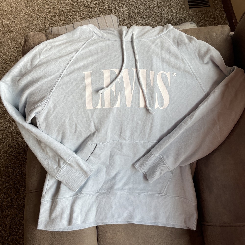 Levi's Women's Retro Graphic Hoodie Size Small Light Blue NWT