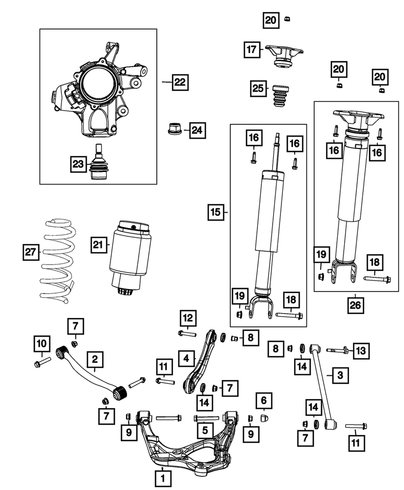 Genuine Mopar Suspension Shock Absorber Kit 68334577AA