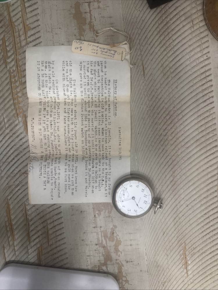 1883 Waltham Antique Pocket Watch 15 Jewels